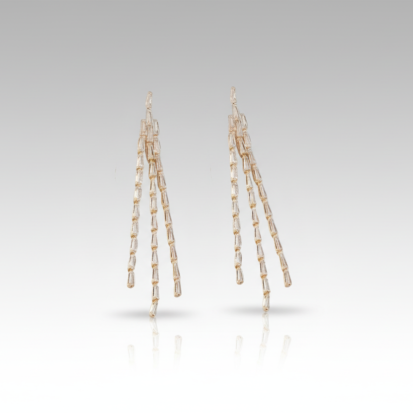 Baguette Tassel Earrings