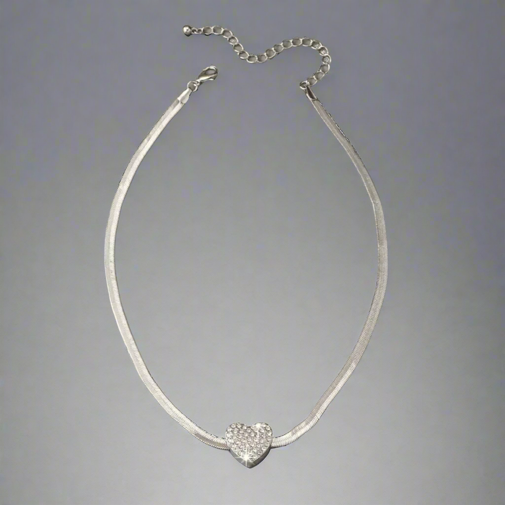 Heart Rhinestone Necklace