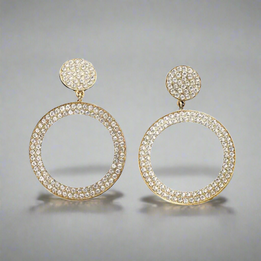 Round Rhinestone Earrings