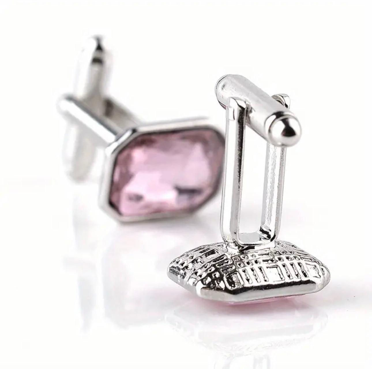 Pink Rhinestone Cufflinks