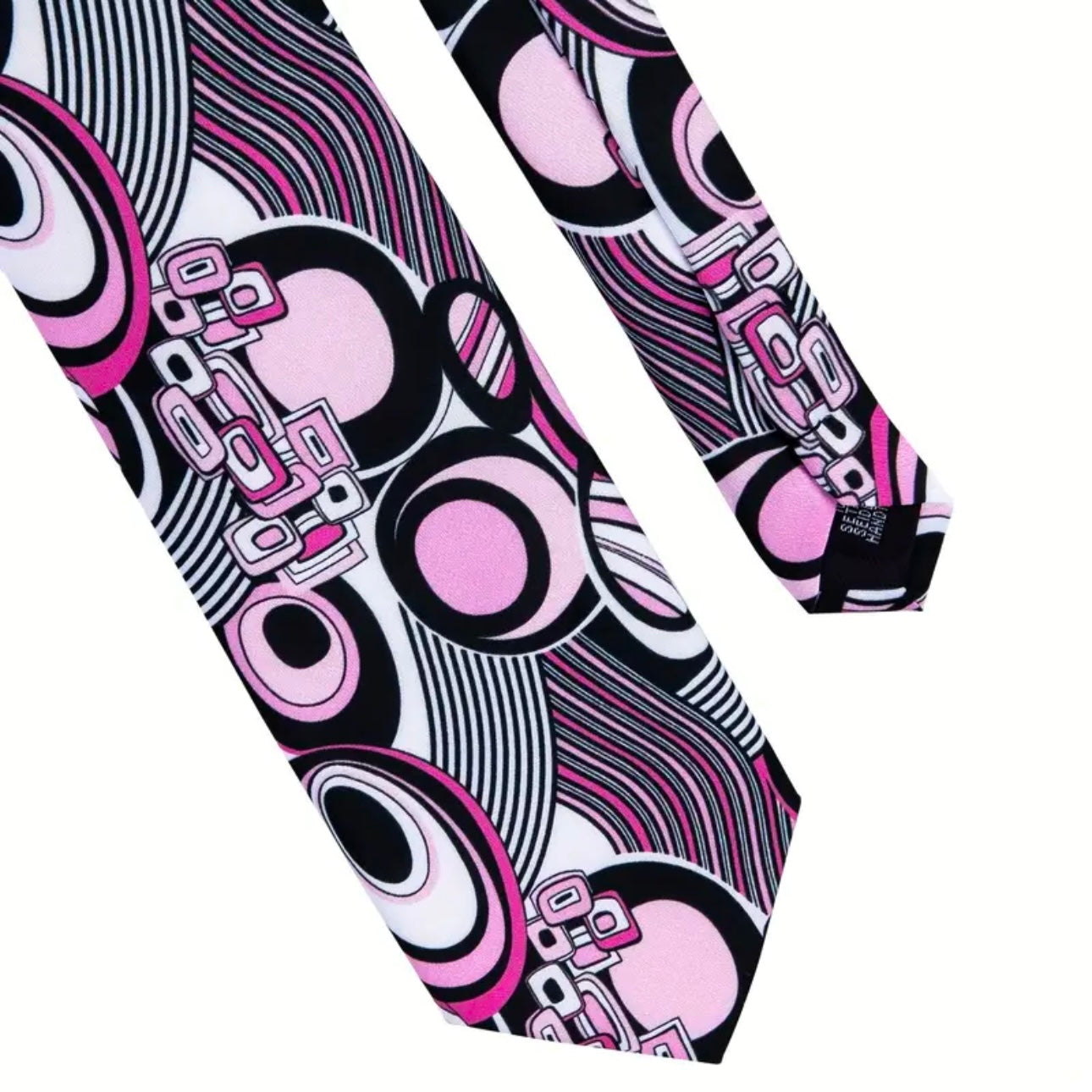 Pink Black White Necktie Set