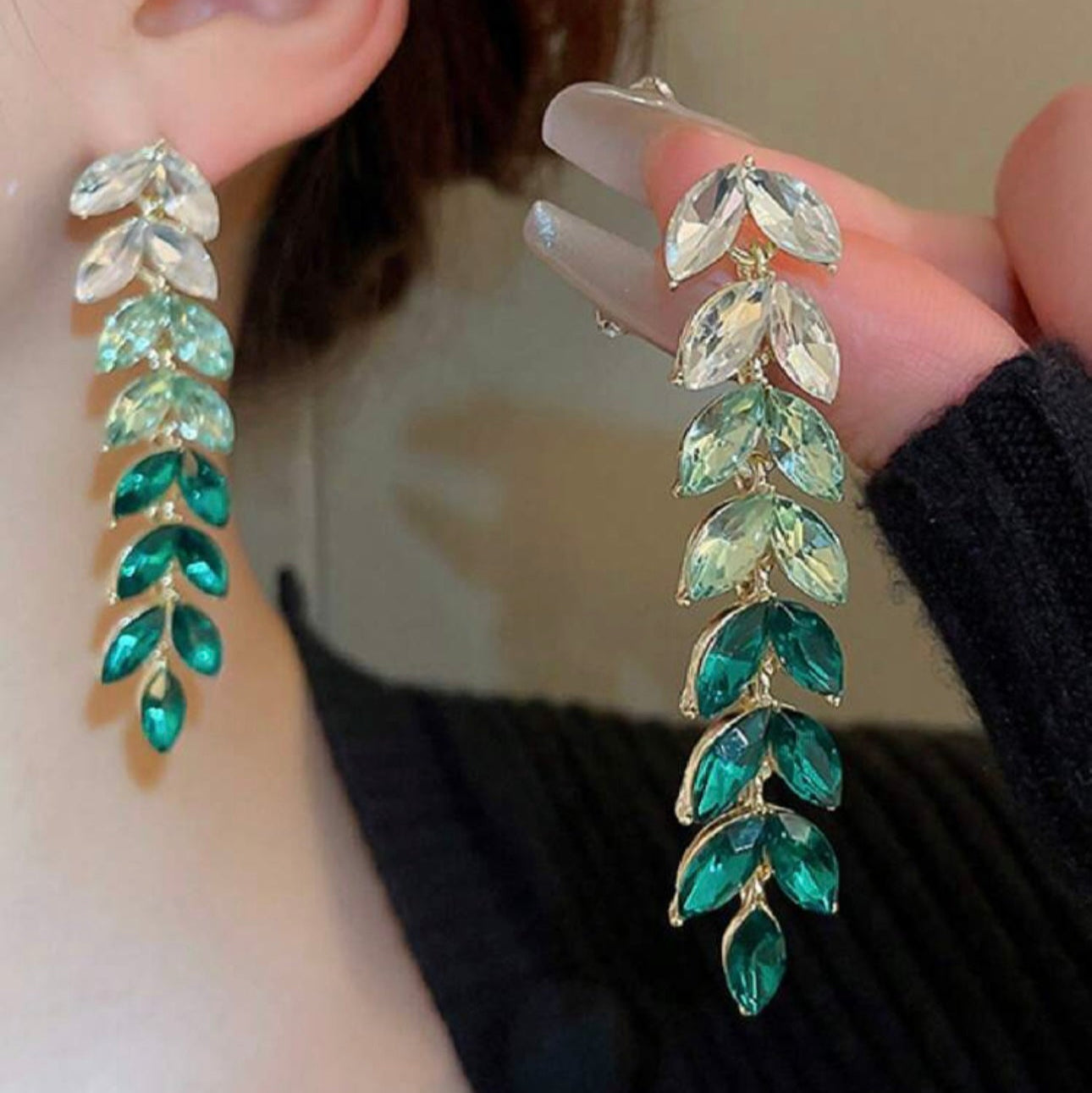 Gradient Green Earrings