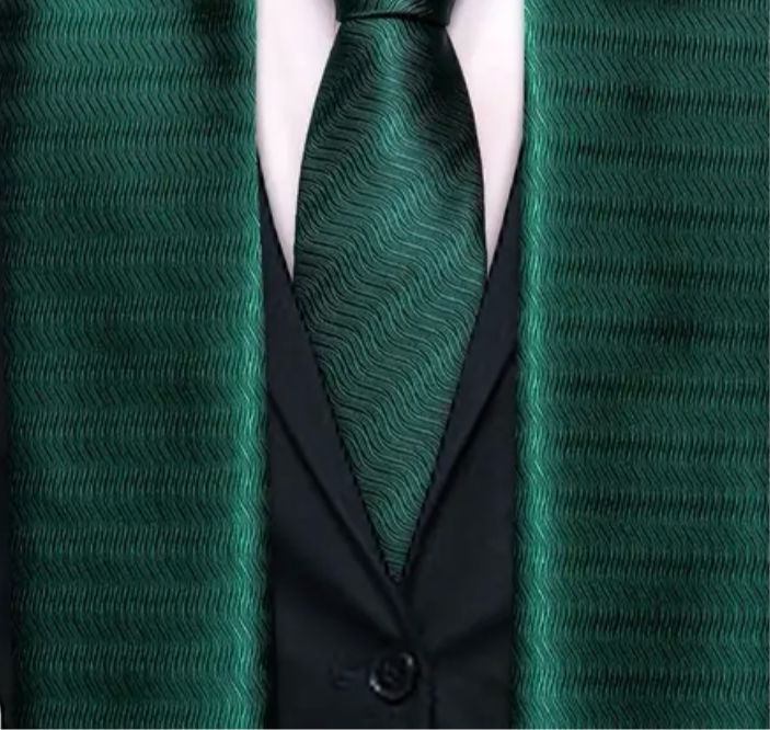 Green Necktie Scarf Set