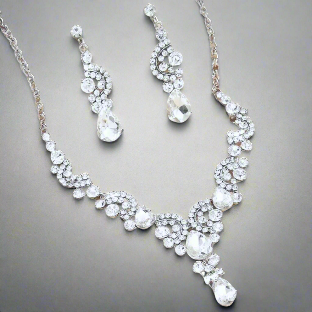 Clear Rainbow Scroll Jewelry Set