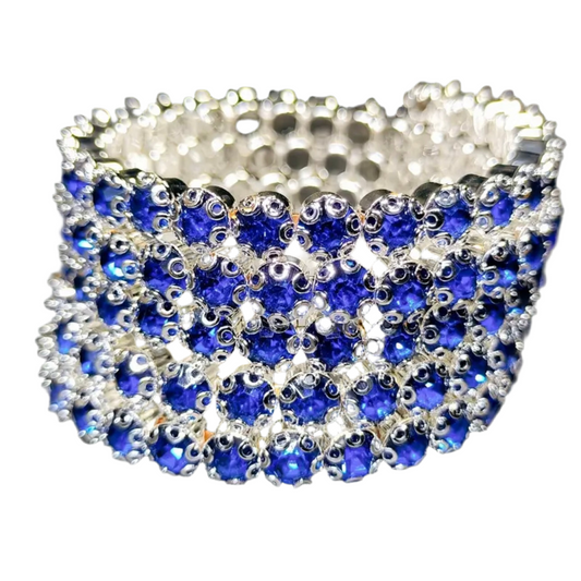 Blue 5 Row Flexible Bracelet