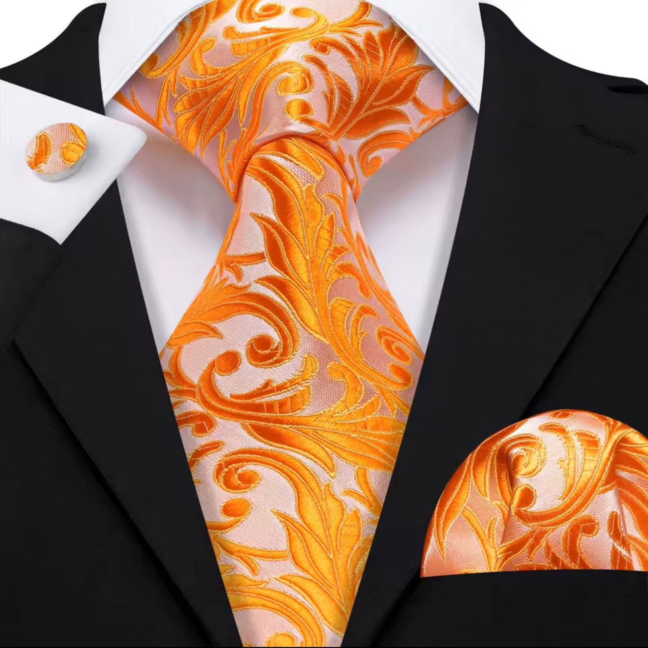 Orange Glimmer Necktie Set