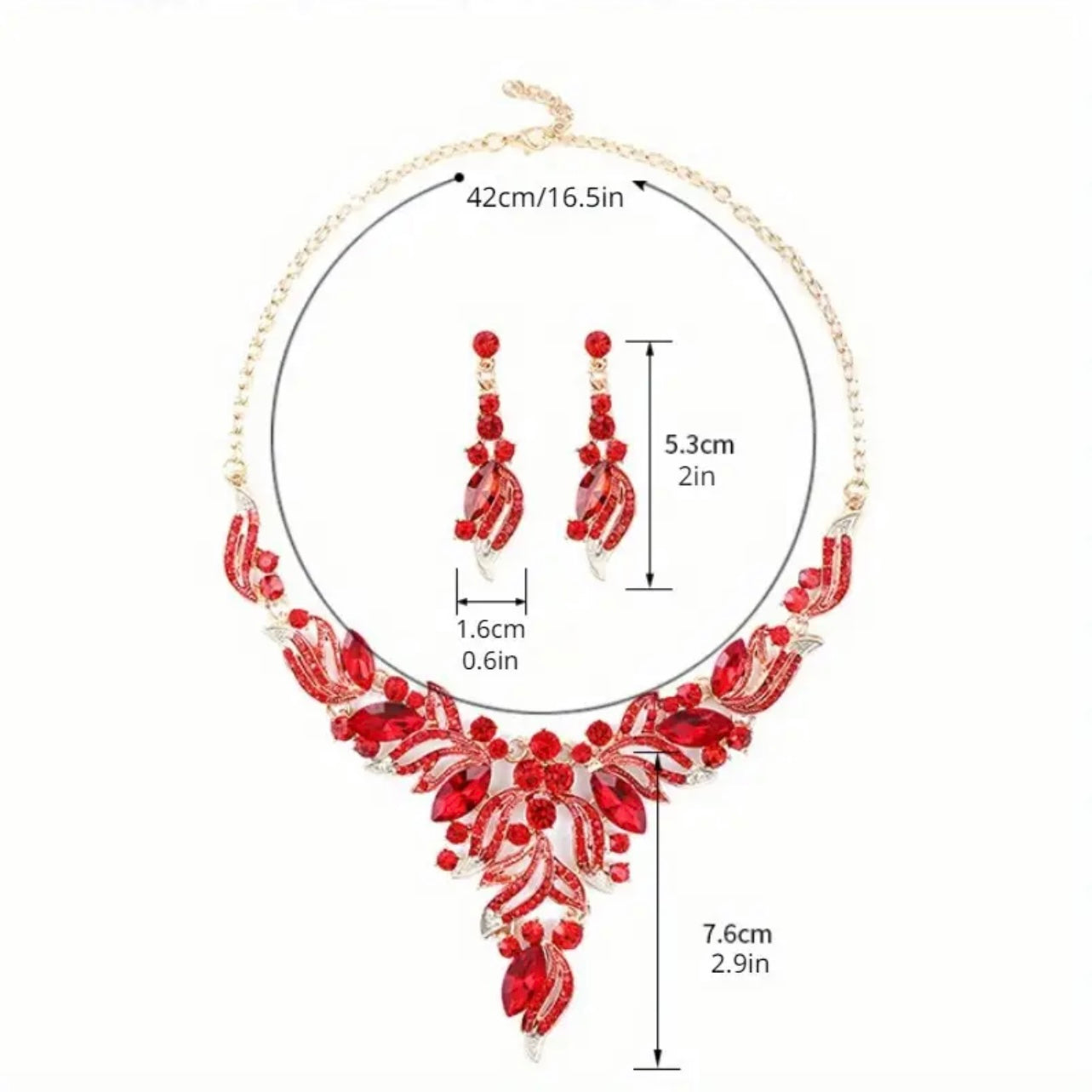 Red Leaves Jewelry Set