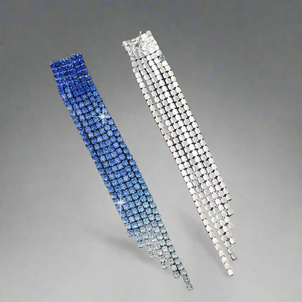 Blue Tassel Earrings