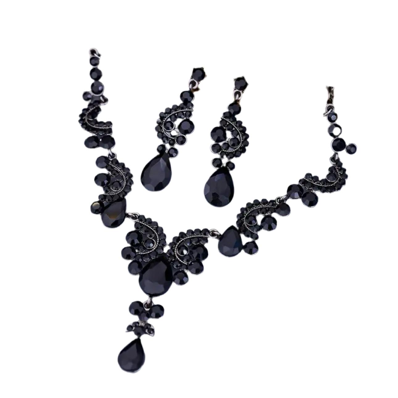 Black Crown Jewelry Set