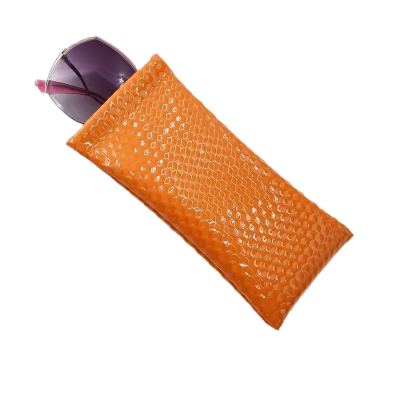 Textured Eyeglasses Case Orange