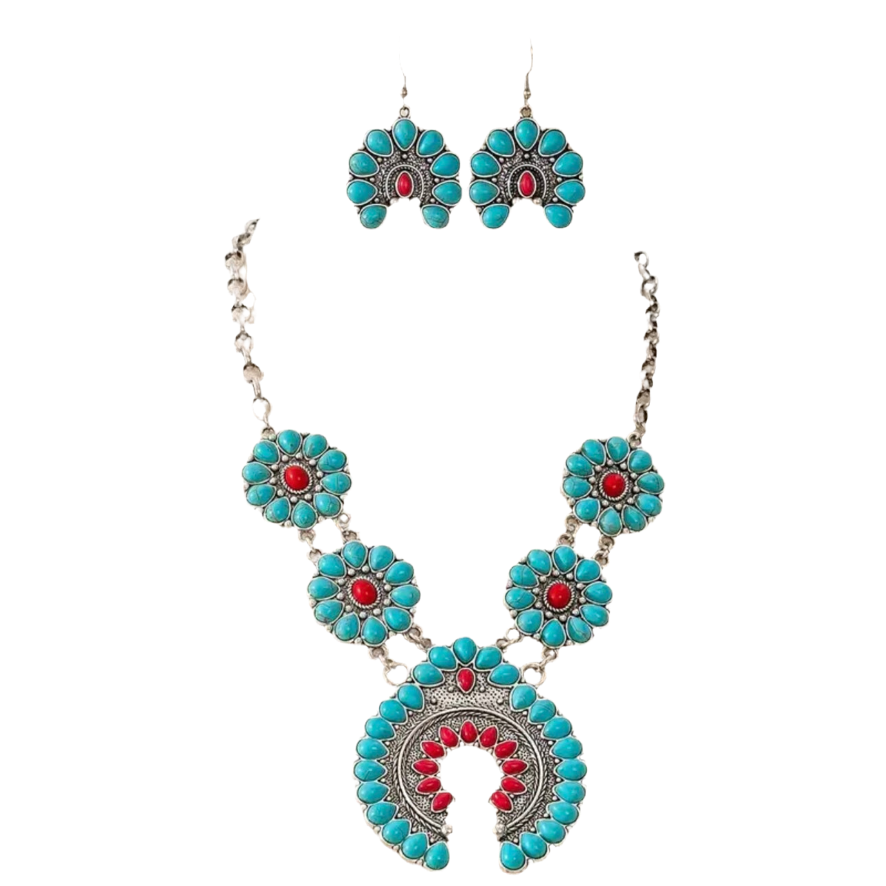 Turquoise Squash Blossum Set