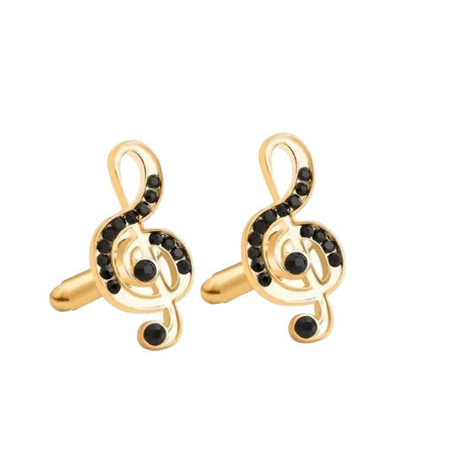 Music Note Gold Cufflinks