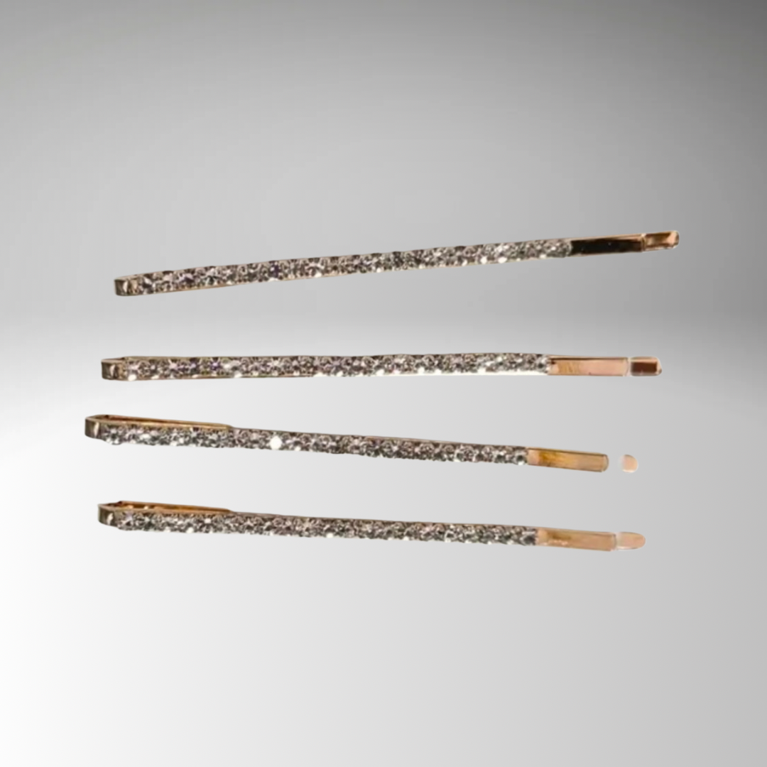 Minimalist Rhinestone Gold Hair Pins