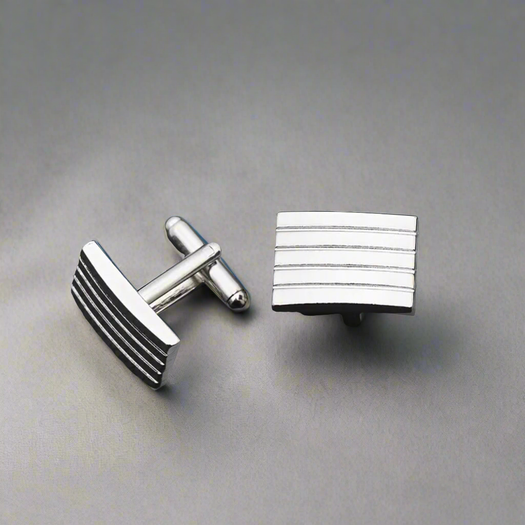 Sleek Silver Cufflinks