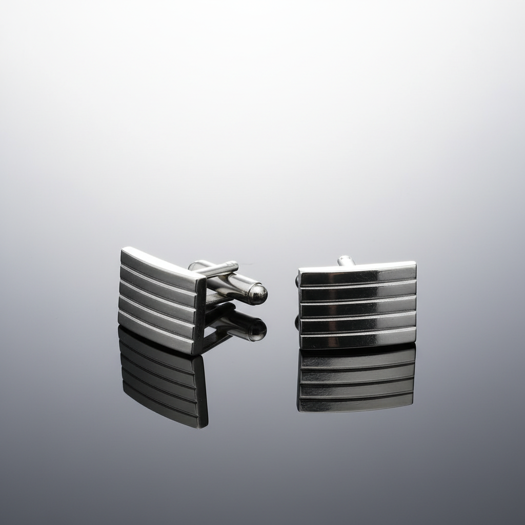 Sleek Silver Cufflinks
