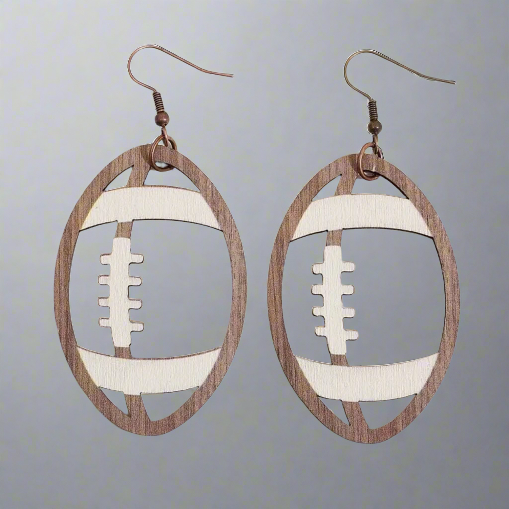 Football Dangling Earrings