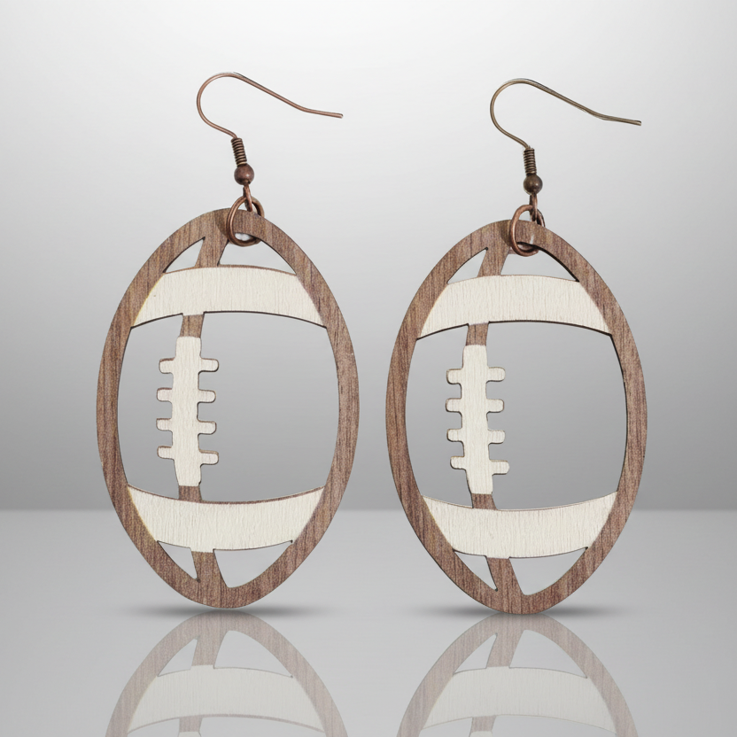 Football Dangling Earrings