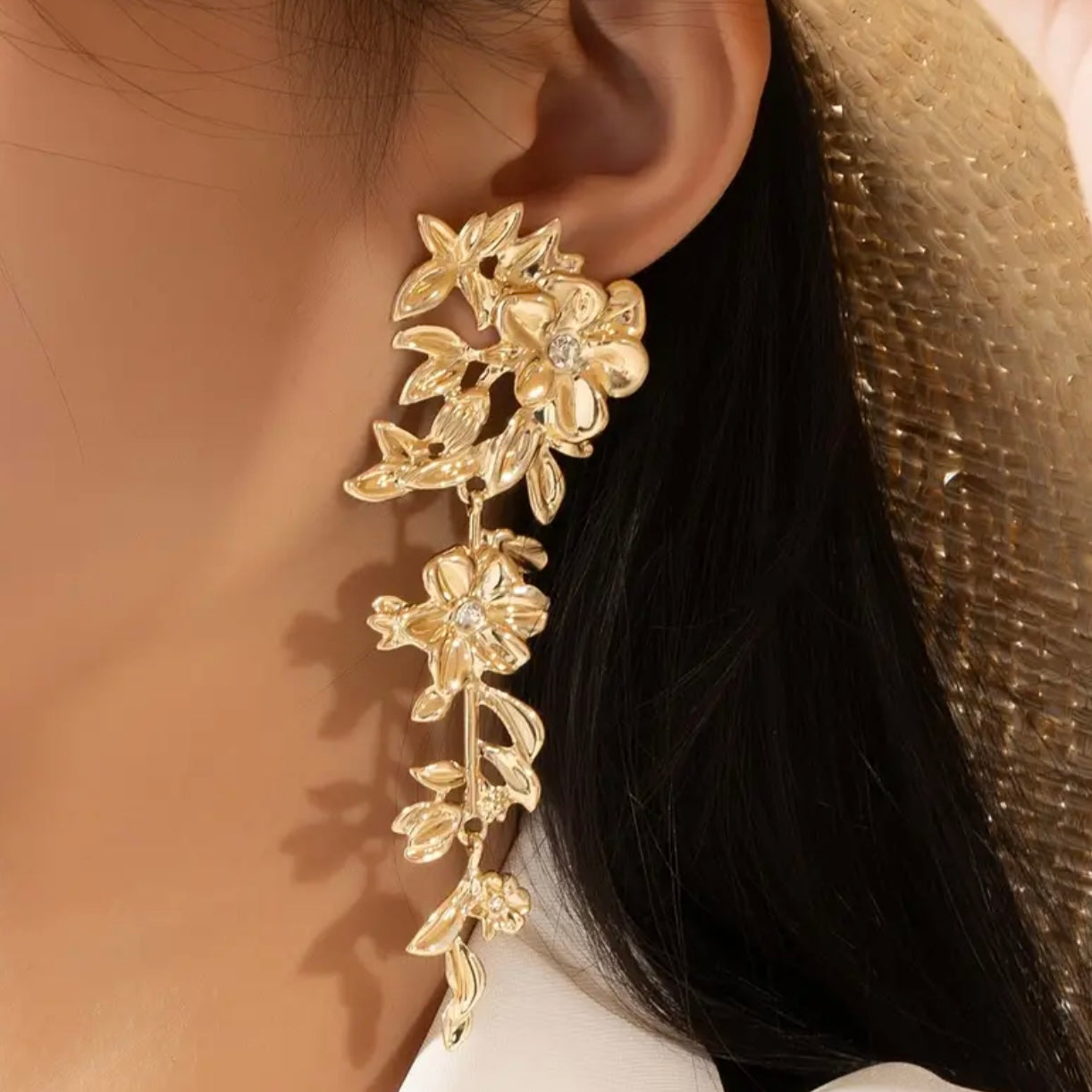 Floral Gold Earrings