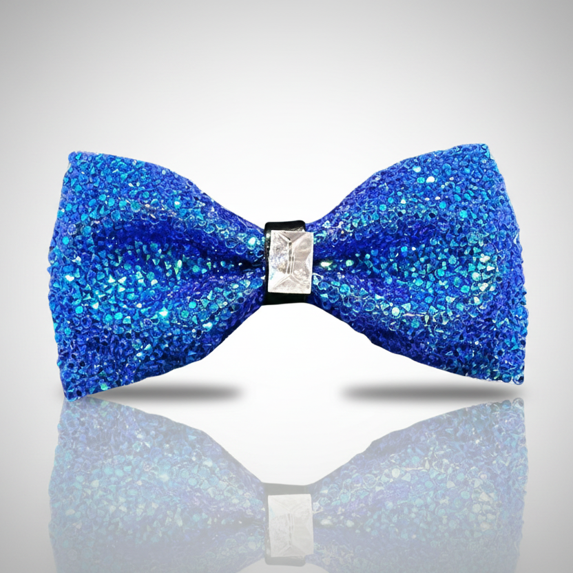 Blue Rhinestone Bow Tie