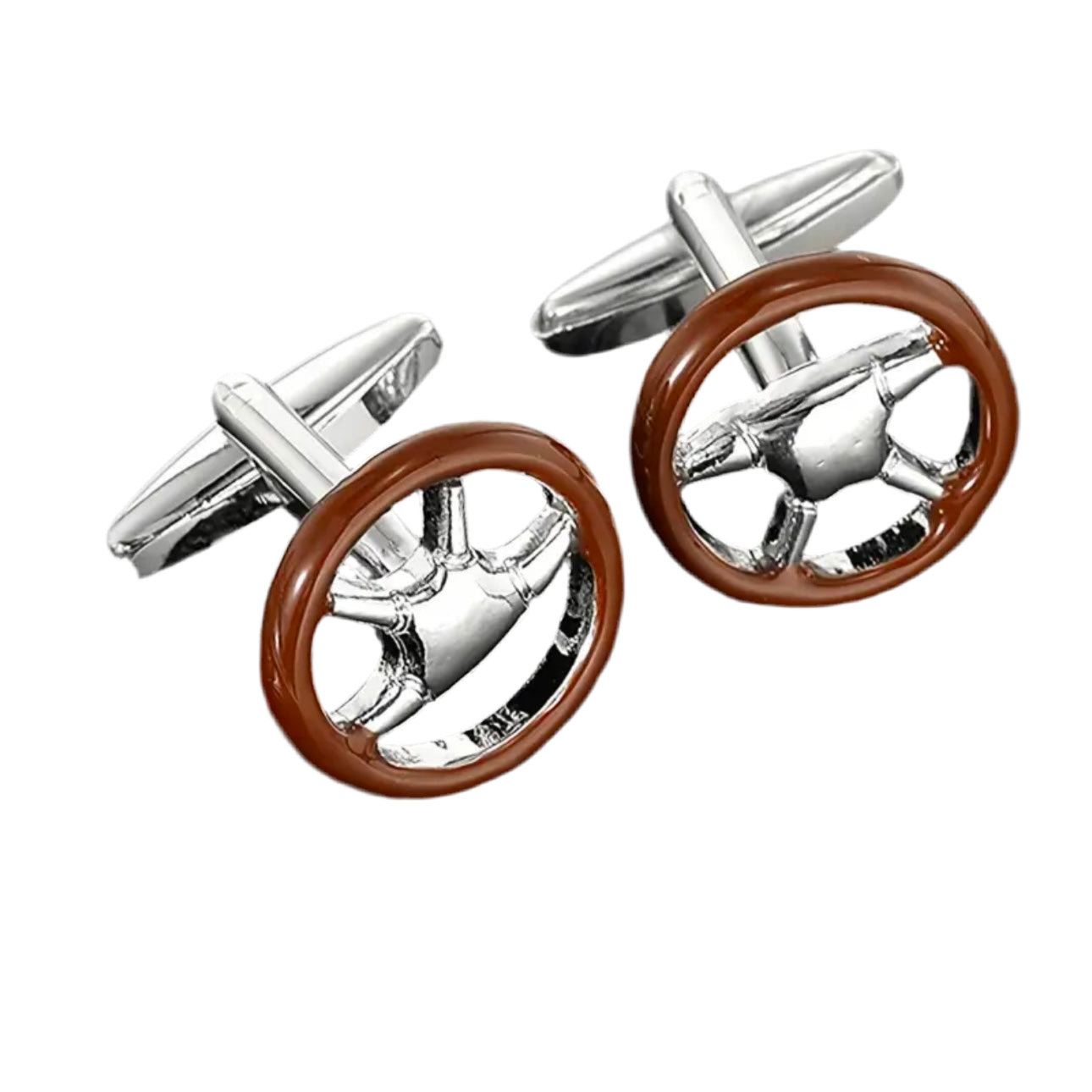 Steering Wheel Cufflinks And Car Tie Clip Set