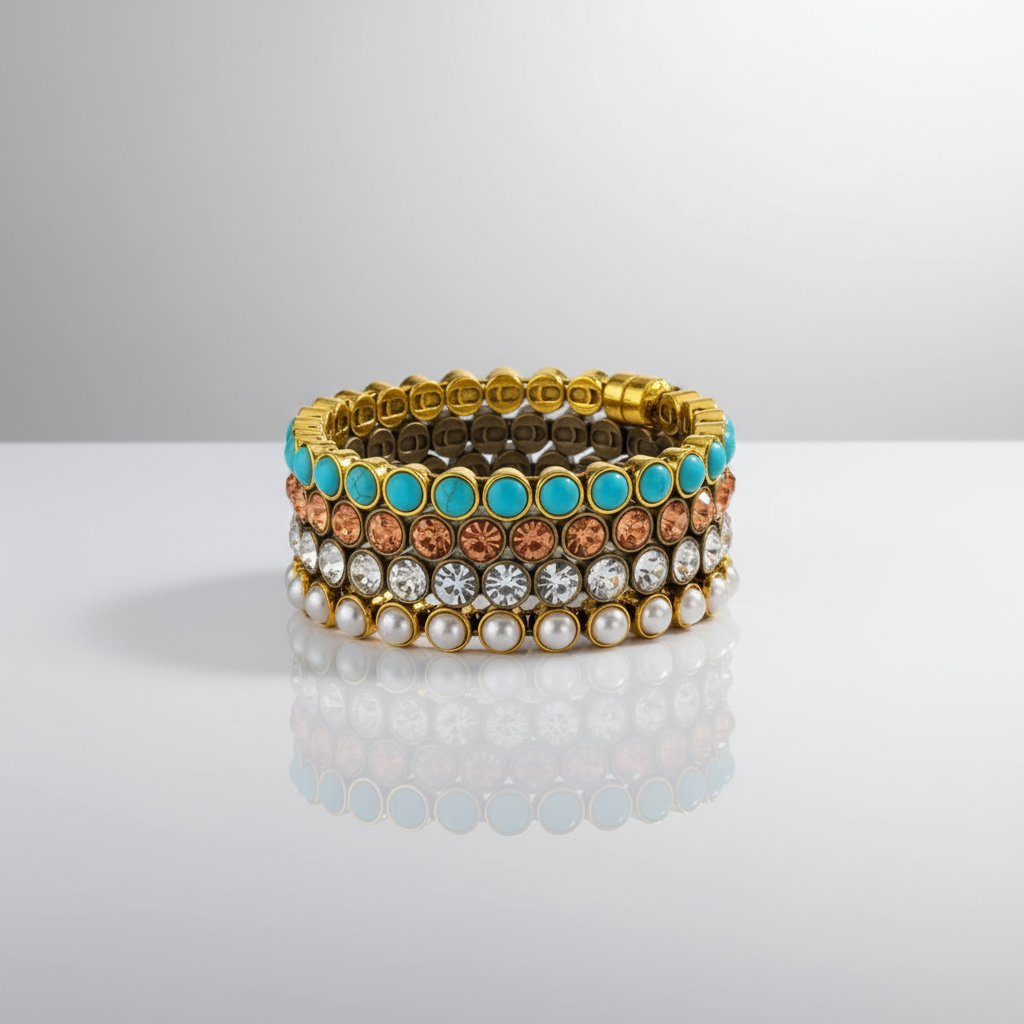 Turquoise Gold Magnetic Clasp Bracelet