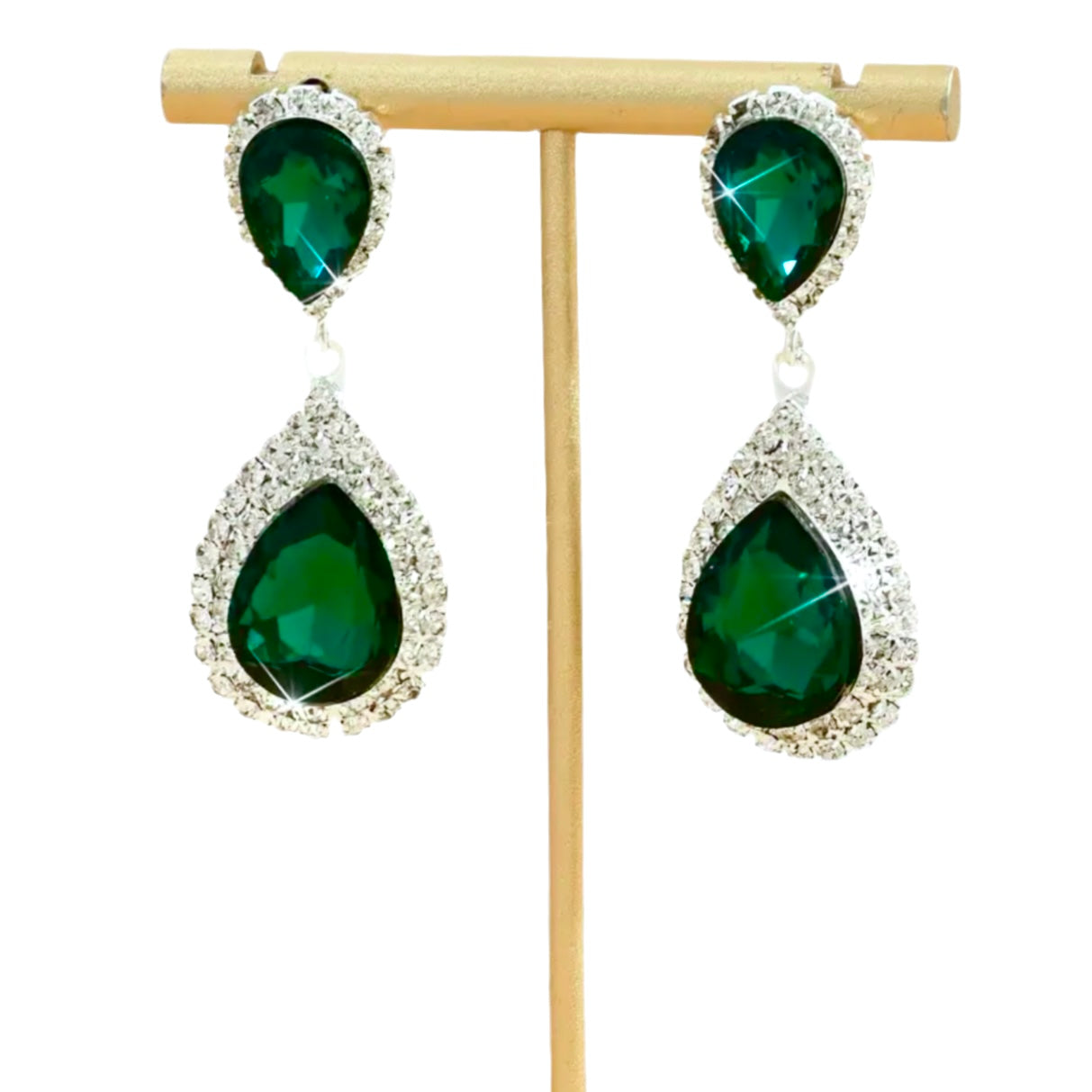 Green Clear Earrings