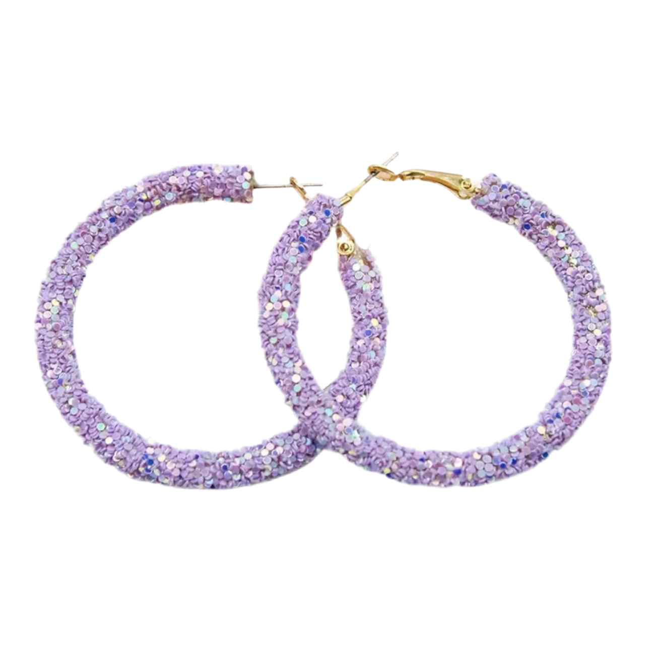 Purple Sequin Hoop Earrings