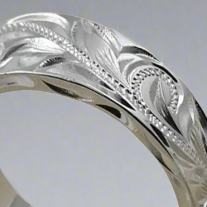 Hand Carved 925 Silver Ring