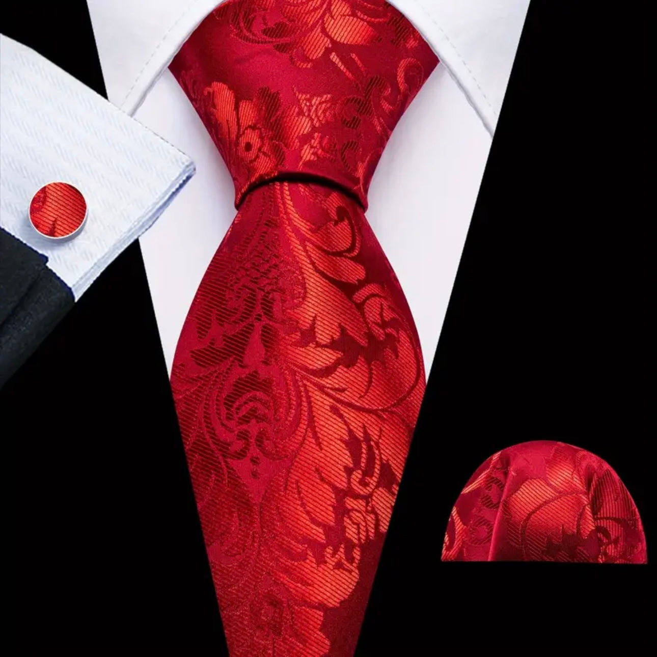Red Barry Wang Necktie Set