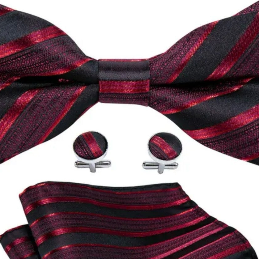 Red Black Bowtie Set