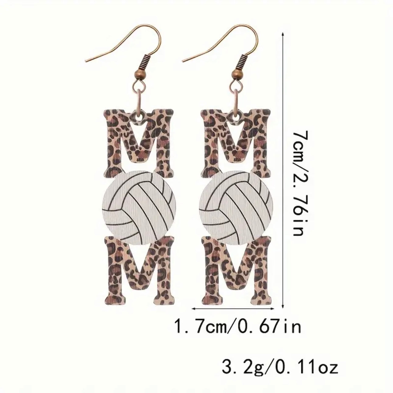 Football Mom Leopard Earrings