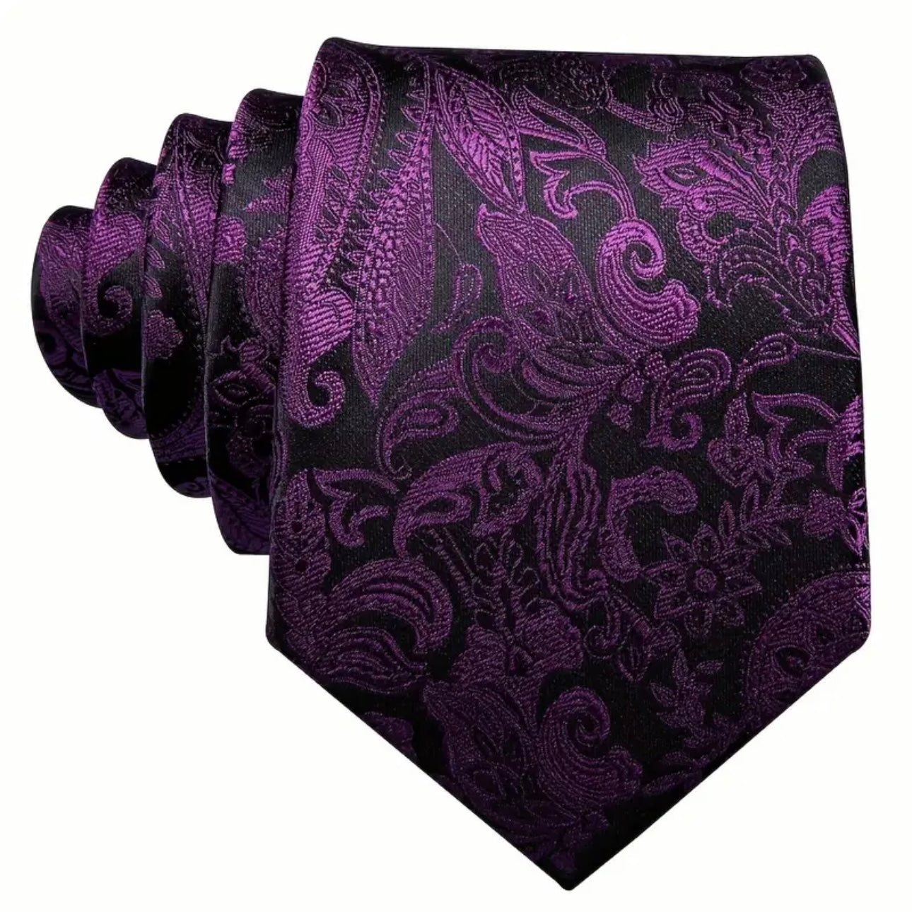 Purple Paisley Necktie Set