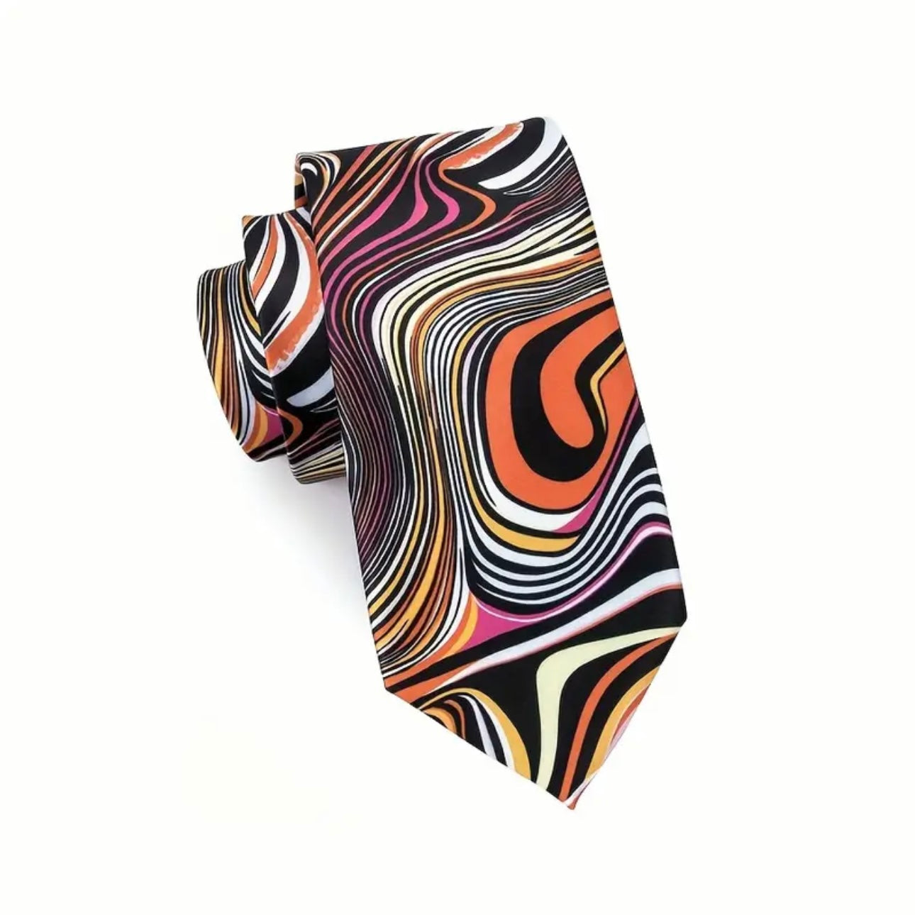 Orange Retro Vibes Necktie Set
