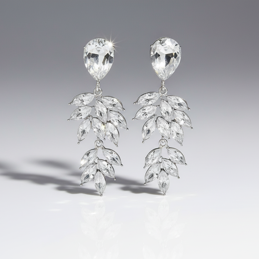 Zircon Clip Earrings