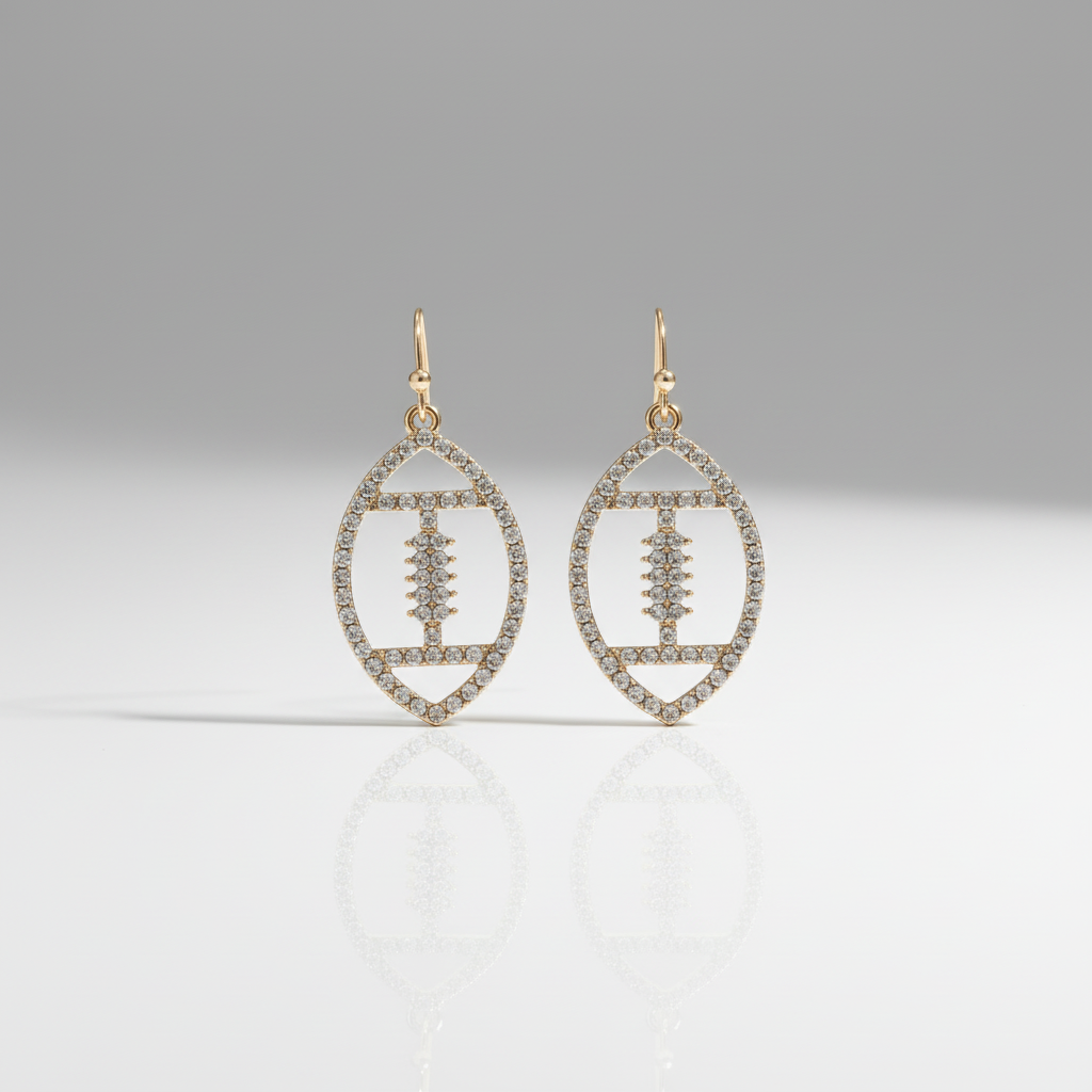 Football Rhinestone Earrings