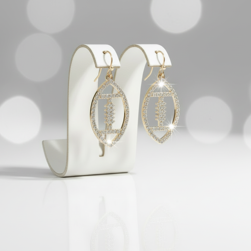 Football Rhinestone Earrings