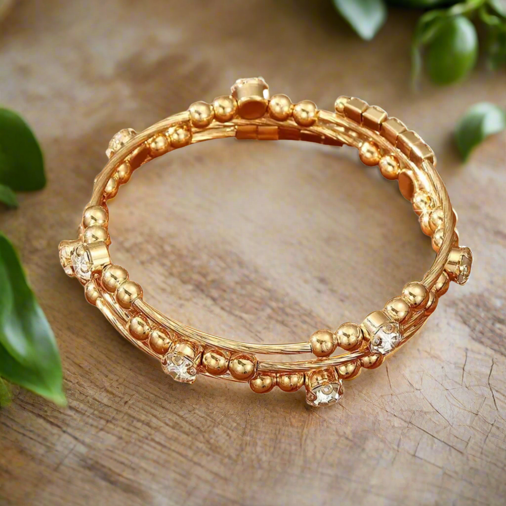 Gold Clear Flexible Bracelet