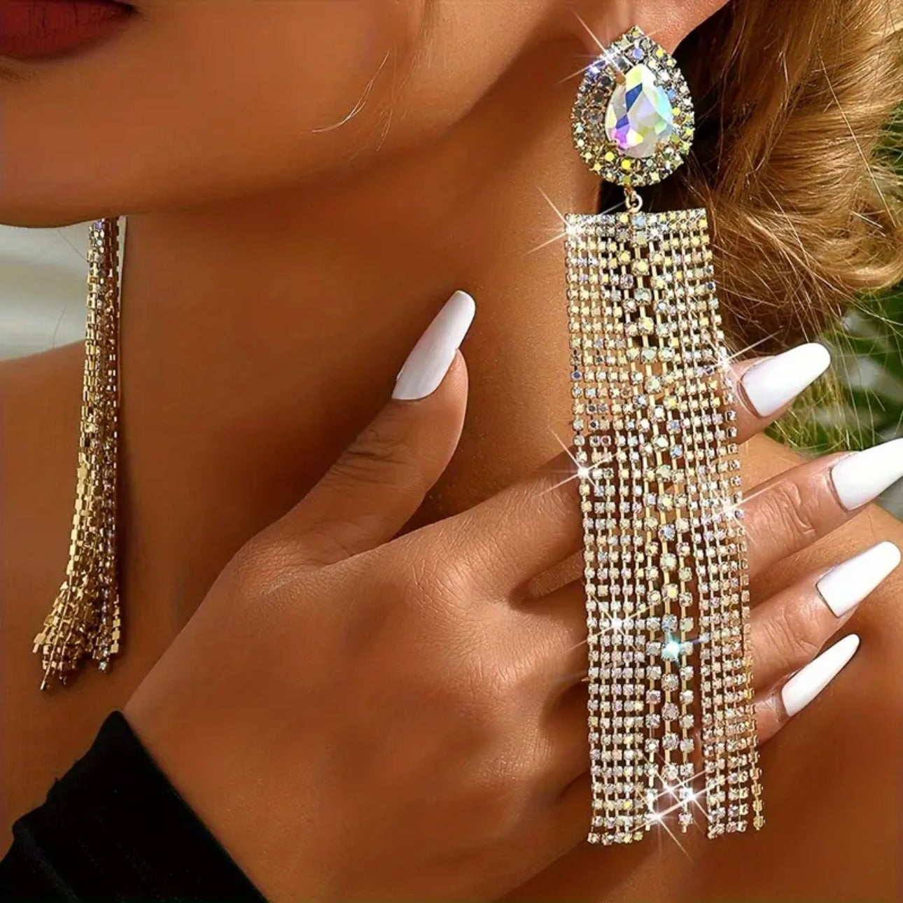 Gold Exaggerated Tassel Earrings