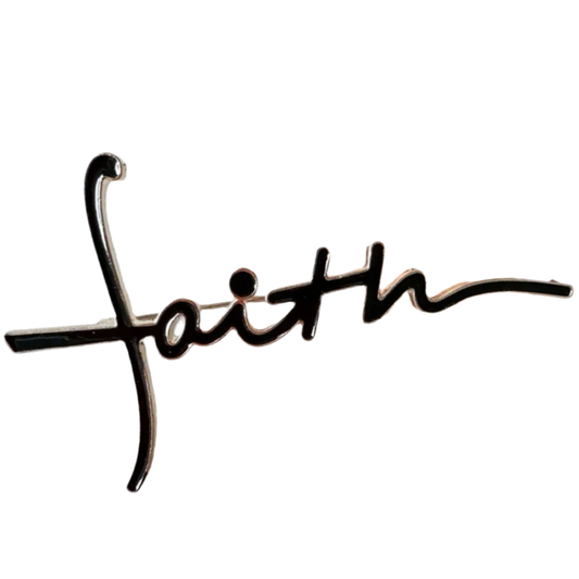 Faith Black Brooch