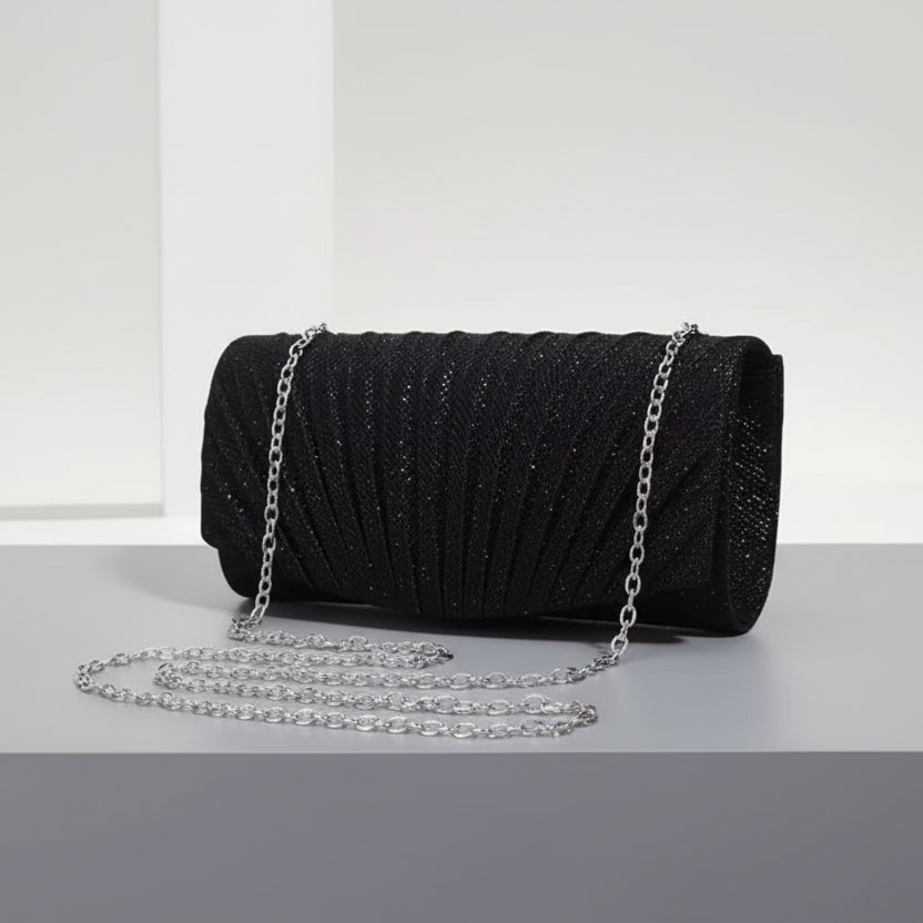 Black Sparkle Fabric Clutch