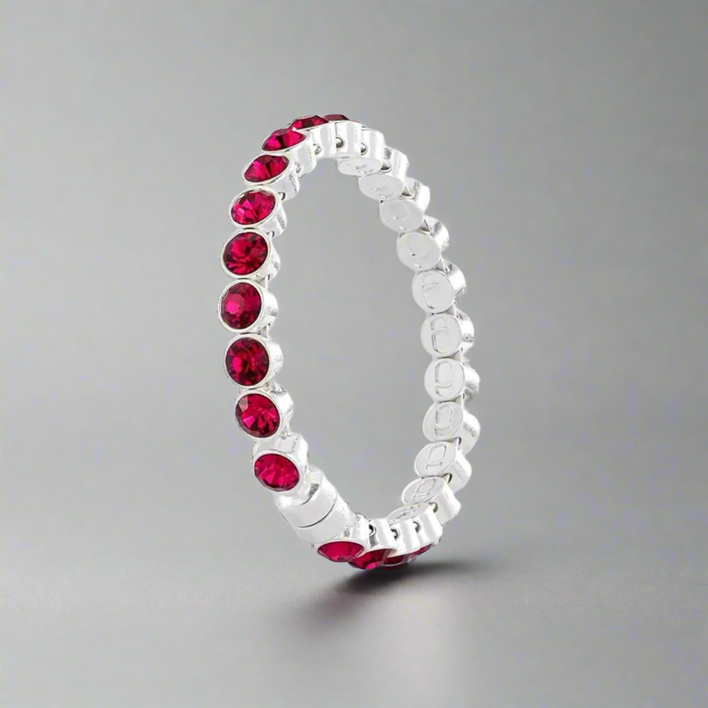 Rose Red Silver Bracelet