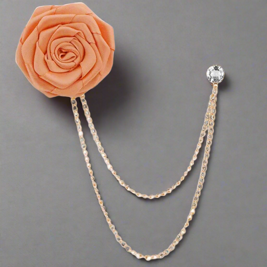 Champagne Flower Chain Lapel Pin