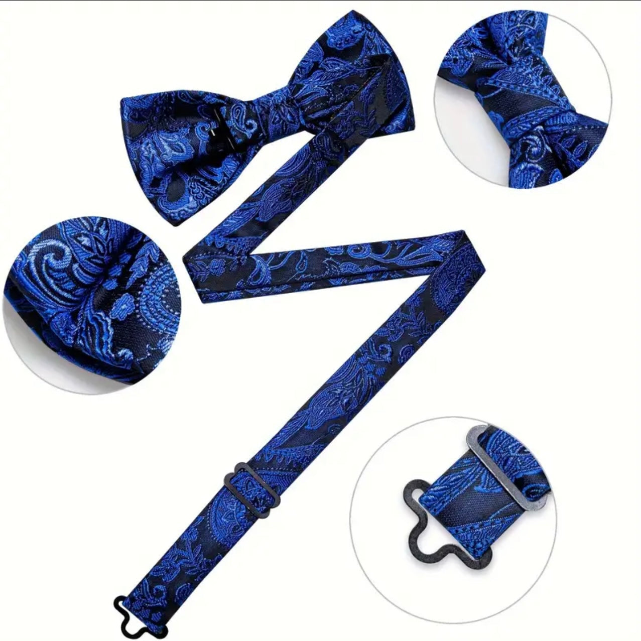 Black Paisley Bowtie Set