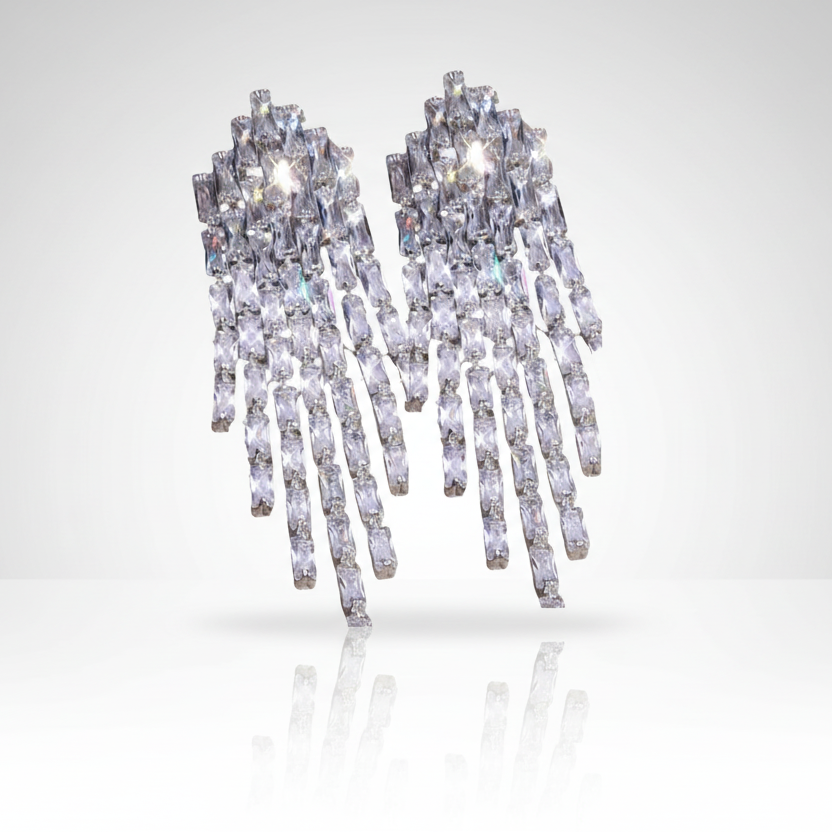 Zirconia Tassel Earrings