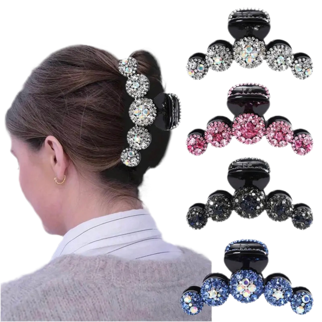 Multicolor Rhinestone Hair Claw