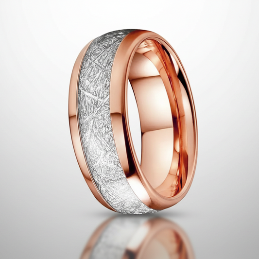 Rose Gold Iced Steel Ring