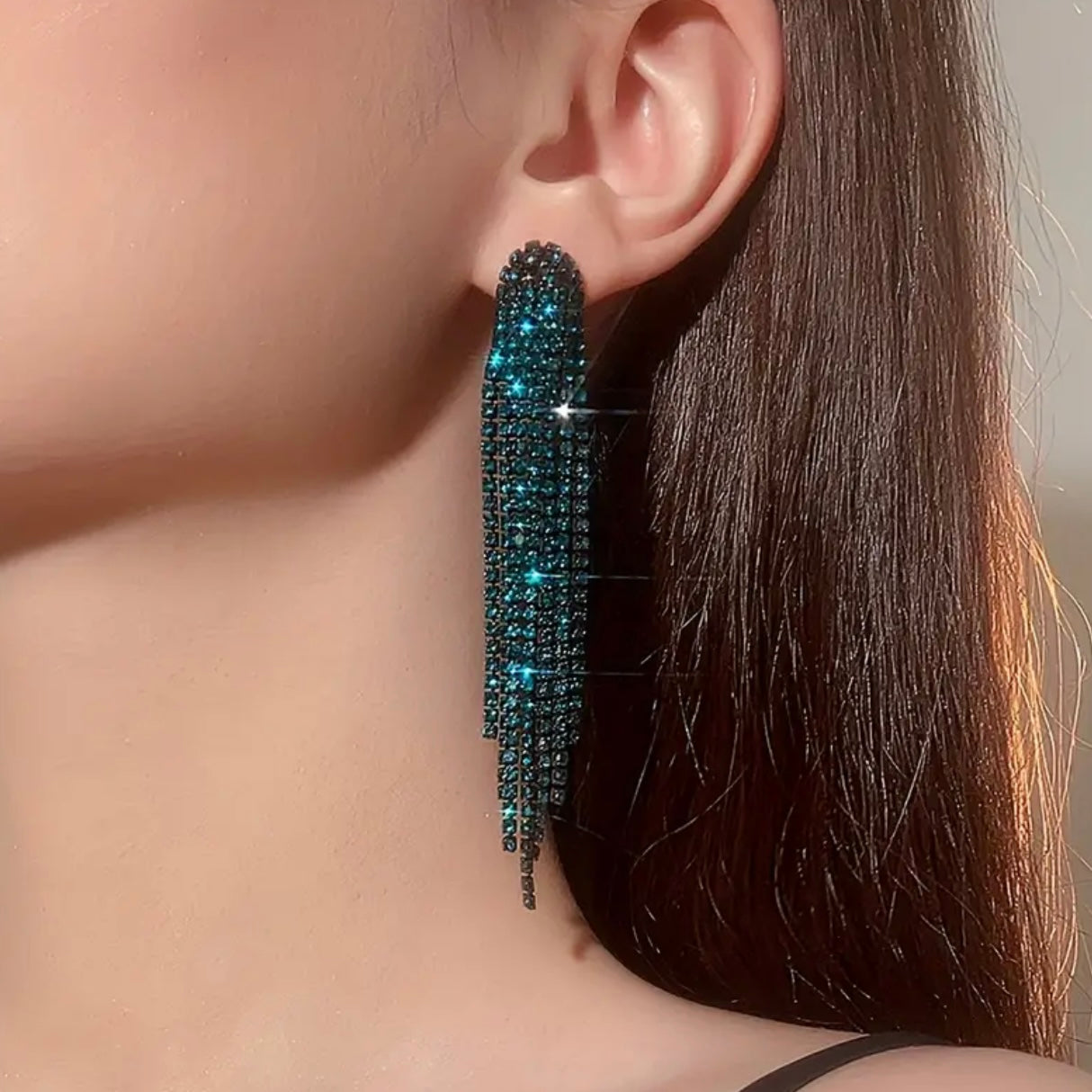 Rich Green Tassel Earrings