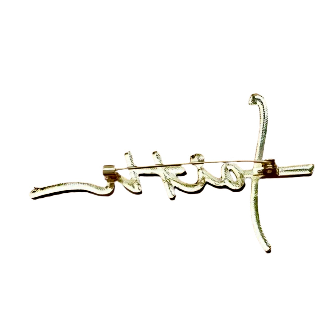 Faith Silver Rhinestone Brooch