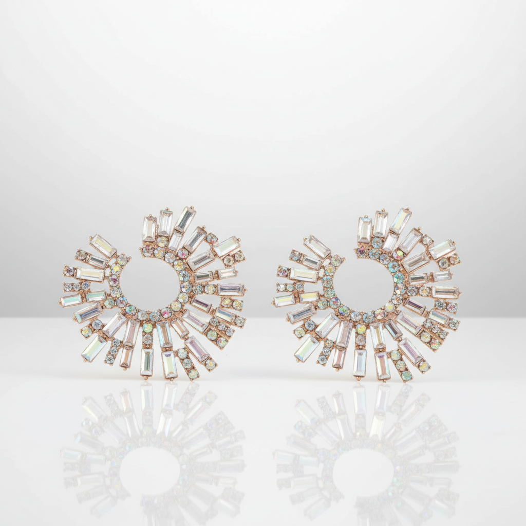 Bold Iridescent Geometric Earrings