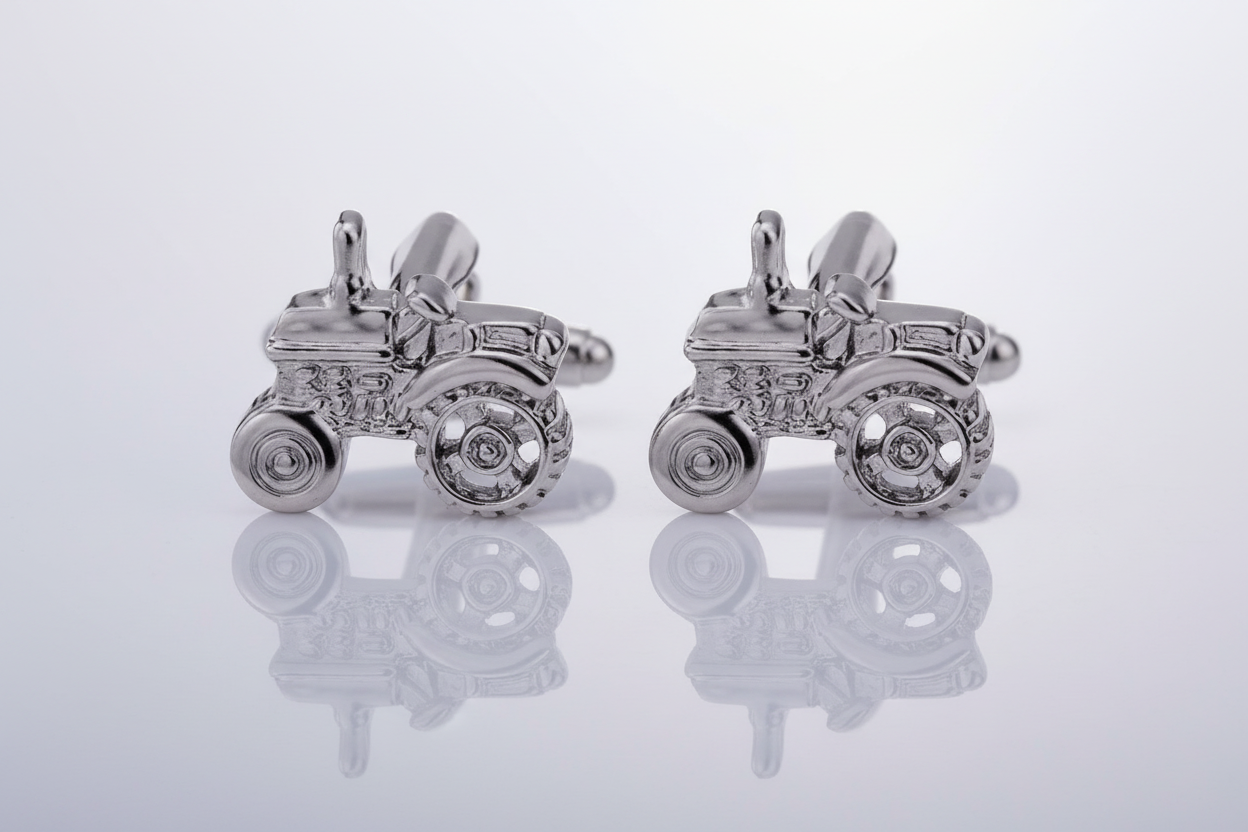 Tractor Silver Cufflinks